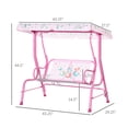 thumbnail image 3 of Outsunny Balançoire pour Enfants à 2 Places pour l'Extérieur avec Auvent Réglable, Rose, 3 of 10
