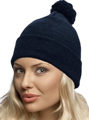 beanie hat with large pom pom