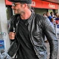thumbnail image 2 of Mens Black Trench Double Breasted Slim Fit Wool Coat SouthBeachLeather Small, 2 of 7