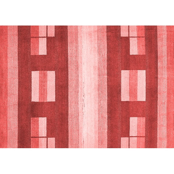 Ahgly Company Machine Washable Indoor Rectangle Abstract Red Modern Area Rugs, 5' x 7'