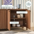 thumbnail image 3 of Walker Edison Modern Wood Scalloped Sideboard TV Stand, Medium Brown Oak, 3 of 15