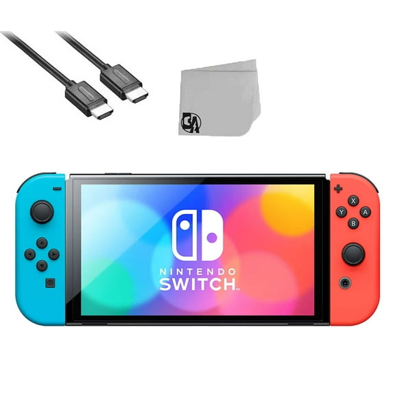 Pre-Owned Nintendo Switch Model Neon Blue/Neon Red Set Bolt Axtion Bundle