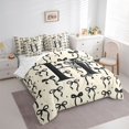 thumbnail image 2 of Manfei Girls Black Letter Monogrammed H Bedding Comforter Set 7-Piece,Kids Teens Ribbon Bow Knot Polka Dots King Bedding Sets,Breathable Home Decor, 2 of 7
