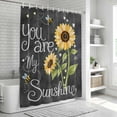 thumbnail image 6 of You Are My Sunshine Bathroom Shower Curtains with 12 Hooks Polyester Waterproof Shower Curtain for Stalls&Bathtubs Yellow Sunflowers Cute Bees Heart Dark Gray Decorative Bathroom Curtain 36x72 Inches, 6 of 9