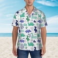 thumbnail image 4 of Balery Dinosaur Print Men's Hawaiian Shirts Short Sleeve Beach Shirt Relaxed Fit Vacation Button Down Shirts-, 4 of 9