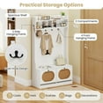 thumbnail image 3 of Resenkos 4-In-1 Hall Tree with Coat Rack & Flip Drawers for Entryway/Mudroom, White, 3 of 8
