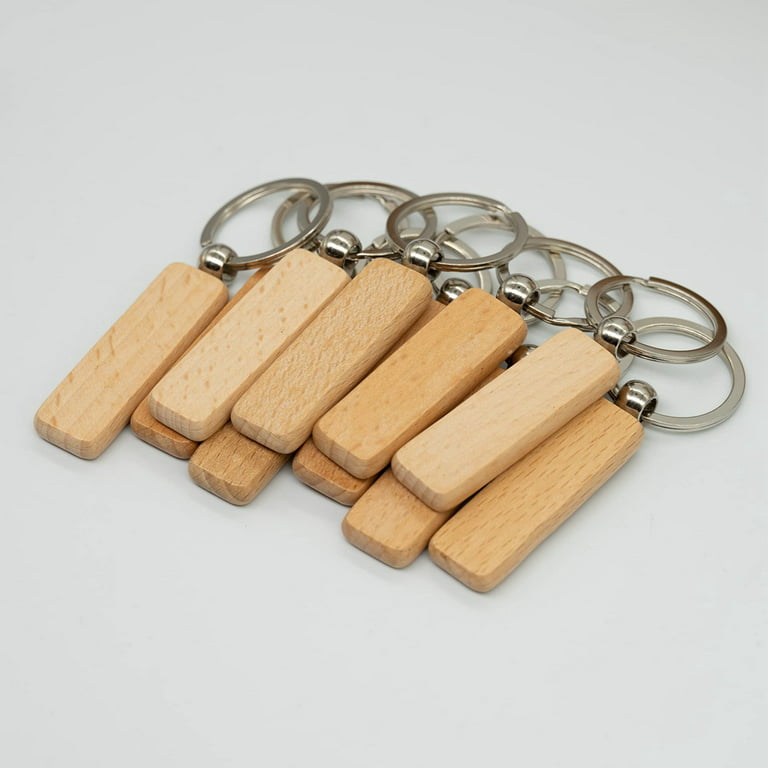 20 Pack Of Wooden Rectangle Wooden Keychain 0.7 Inch Widths From  Fierysethy, $10.43
