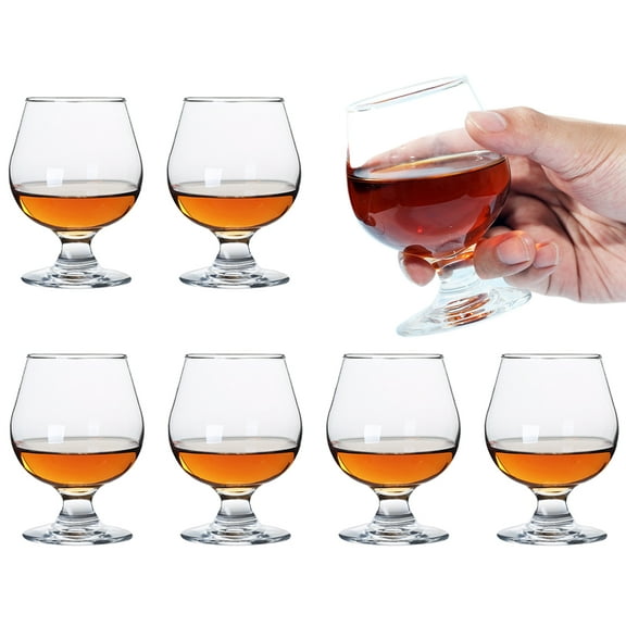 Shot Glasses, 150ml/5 oz Shot Glass Set of 6 Cute Brandy Cognac Glasses/Clear Shot Glasses/Mini Brandy Glass