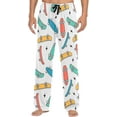 thumbnail image 2 of Top-kevin Men's Pajama Bottoms Doodle Roller Skates Skateboarding Mens Pajama Pants Blue Yellow Flash Cotton Pj Bottoms Sleepwear, 2 of 7