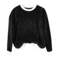 thumbnail image 2 of RKSTN Sweatshirts pour Femmes, Col Rond Surdimensionné, Chandail en Molleton Double Face, Chandails en Molleton Sans Capuche, Tops Décontractés, Col Rond Uni, Grande Taille, Manches Longues, Couche de Base Thermique, 2 of 5