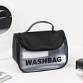 thumbnail image 1 of Outdoor Transparent Large Capacity Zipper Bag Cosmetic Cases Cute Waterproof Storage Bags PVC Cosmetic Bags Toiletry Bag Makeup Bags BLACK D, 1 of 8