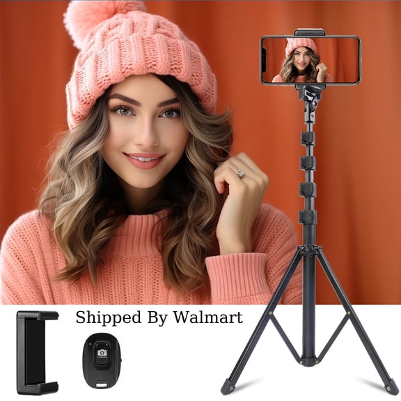 54" Phone Tripod - Extendable Tripod for iPhone and Selfie Stick Tripod with Remote, 360° Ball Head Upgraded Cell Phone Tripod for Video Recording, iPhone 14/13/12 Pro Max/Android