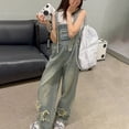 thumbnail image 6 of Splozh Girls Dressy Jumpsuit Girls Denim Overalls Wide Leg Adjustable Big Kids Overall Baggy Boys Y2K Jean Jumpsuits with Pockets Grey,3-4 Years, 6 of 9