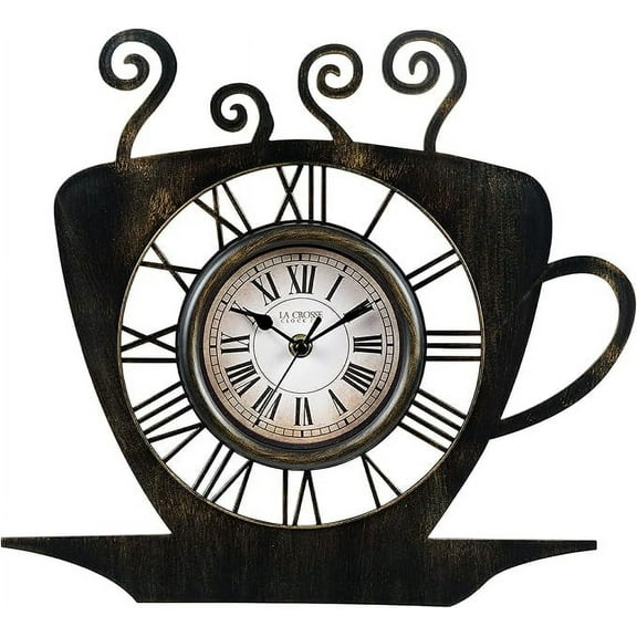 La Crosse Clock 13-Inch Latte Mug Quartz Analog Wall Clock, 404-3833B