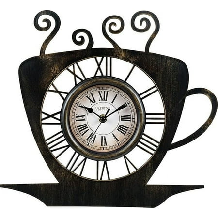 La Crosse Clock 13-Inch Latte Mug Quartz Analog Wall Clock, 404-3833B