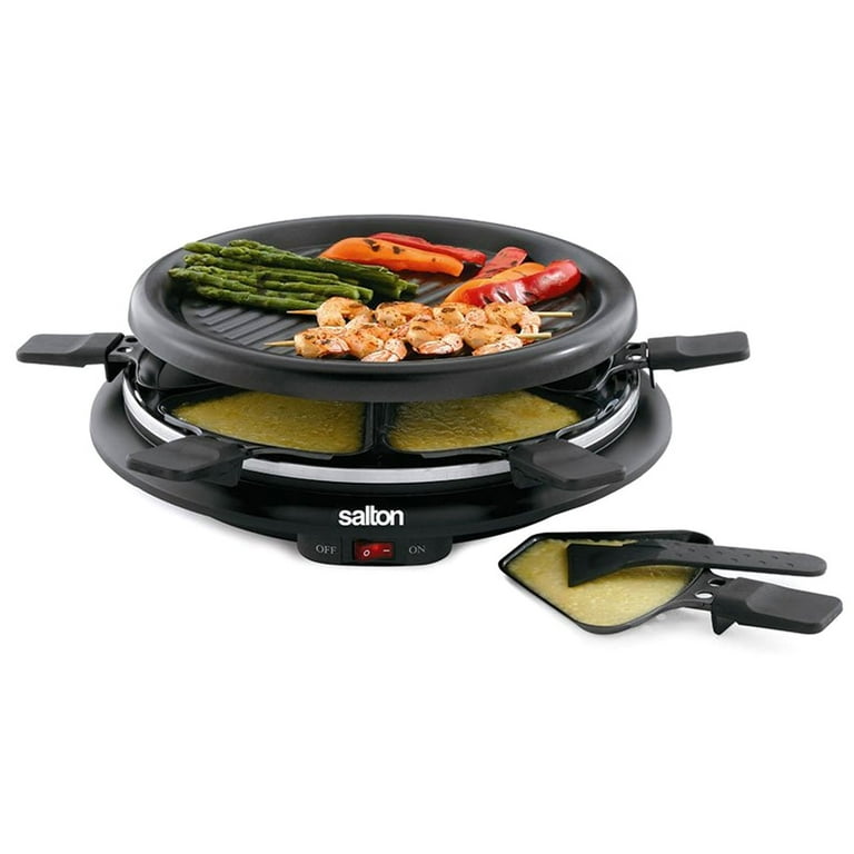 Salton BBQ Cooking 6-Person Black Party Grill & Raclette, TPG315 