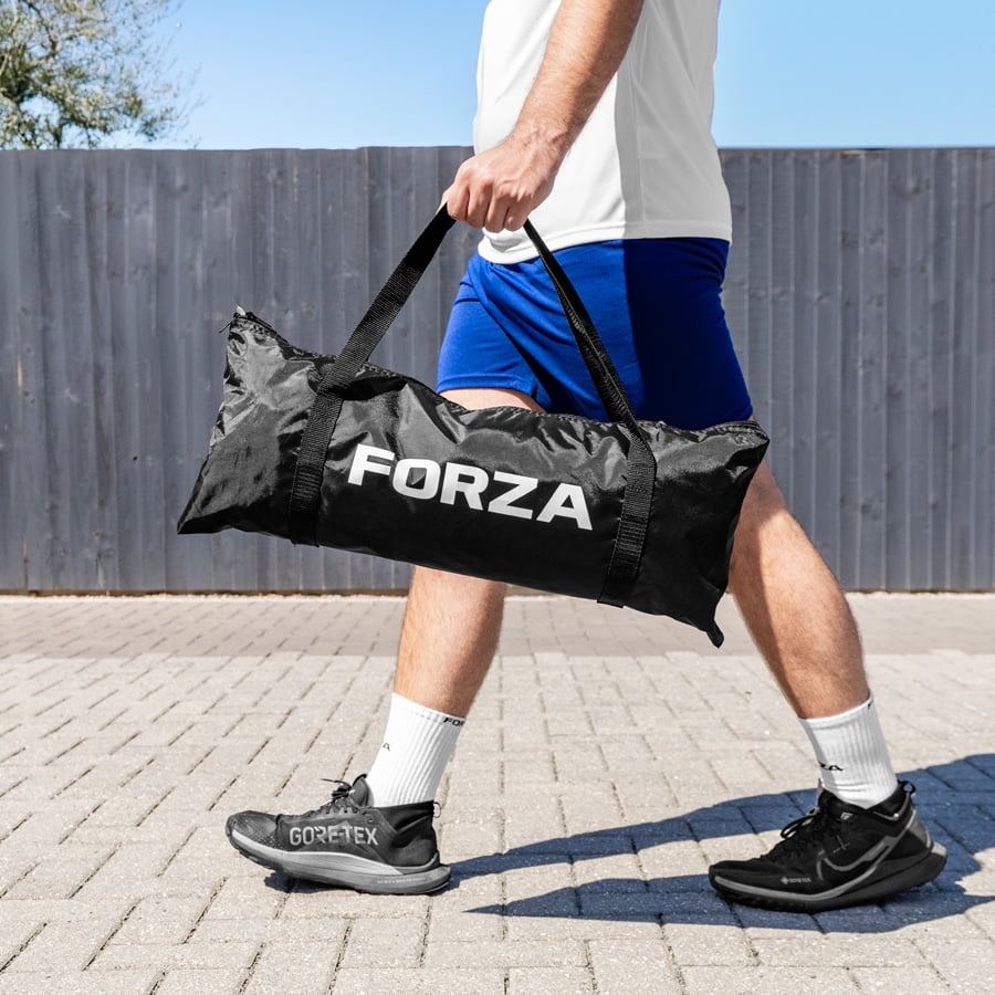 FORZA Basketball Solo Return Net | Portable Basketball Rebound Trainer for Individual Shooting Practice – Durable Weather-Resistant Netting with Carry Bag & Sandbags – Fits Most Hoops