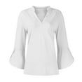 thumbnail image 6 of ZyeKqe 3/4 Length Sleeve Womens Tops V Neck Business Casual Top Loose Fitted Office Work Blouses Tunic Top, 6 of 7