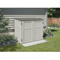 thumbnail image 3 of Suncast 34 Cu. ft. Resin Horizontal Storage Shed – Vanilla with Stoney Roof, Durable Multi-Wall Construction, 12 sq. ft. Outdoor Garden and Patio Organizer, 3 of 6
