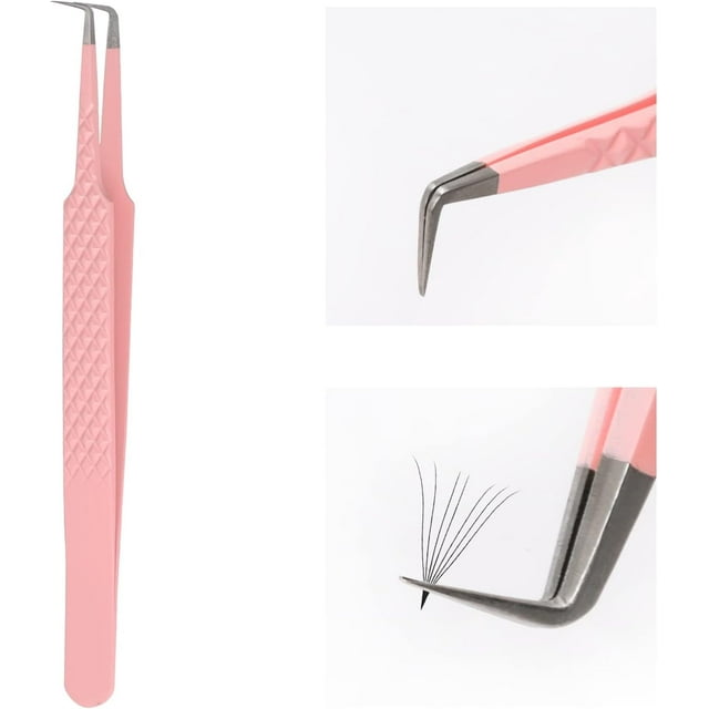 Lash Tweezers for Eyelash Extensions FADLASH Professional Japanese Stainless Steel Precision Lash Extension Tweezers Precise Individual Lashes Tweezers