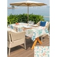 thumbnail image 5 of Outdoor Tablecloths with Umbrella Hole & Zipper, Teal Red Coastal 60 x102 Inch Rectangle Tablecloths, Nautical Seahorse Beach Coral Starfish Retro Waterproof Table Cloth, Patio/Pool Table Covers, 5 of 8