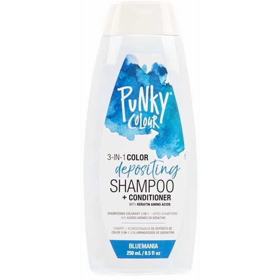 Punky Colour 3-in-1 Hair Color Shampoo & Color Depositing Conditioner, Bluemania, Blue 8.5 fl oz