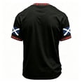 thumbnail image 5 of 2026 Soccer Cup Raglan Short Sleeve T-Shirt for Men, Crew Neck Athletic Jersey - Scottish Football Player & Saltire Graphic Print Casual Summer Top for Daily Wear & Party Black L, 5 of 5