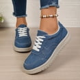 thumbnail image 5 of Women's Platform Canvas Walking Shoes Breathable Lace Up Non Slip Work Shoes with Arch Support Comfortable Slip On Sneakers Blue Size 8.5, 5 of 8