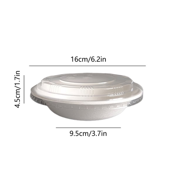 Rkxzt Disposable Paper Bowls Disposable Paper Bowl with Lid 850ml Leak Proof Microwave Safe Biodegradable Lunch Box for Outdoor Picnics Storage