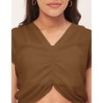 thumbnail image 5 of Moomaya Crop Tops For Women, Short Sleeve V-Neck Casual Summer Viscose Tops, 5 of 8