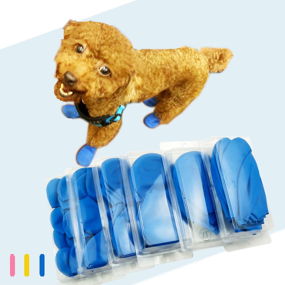 4pcs Reusable Dog Rubber Boots Shoe Cover Balloon Shoes Paw