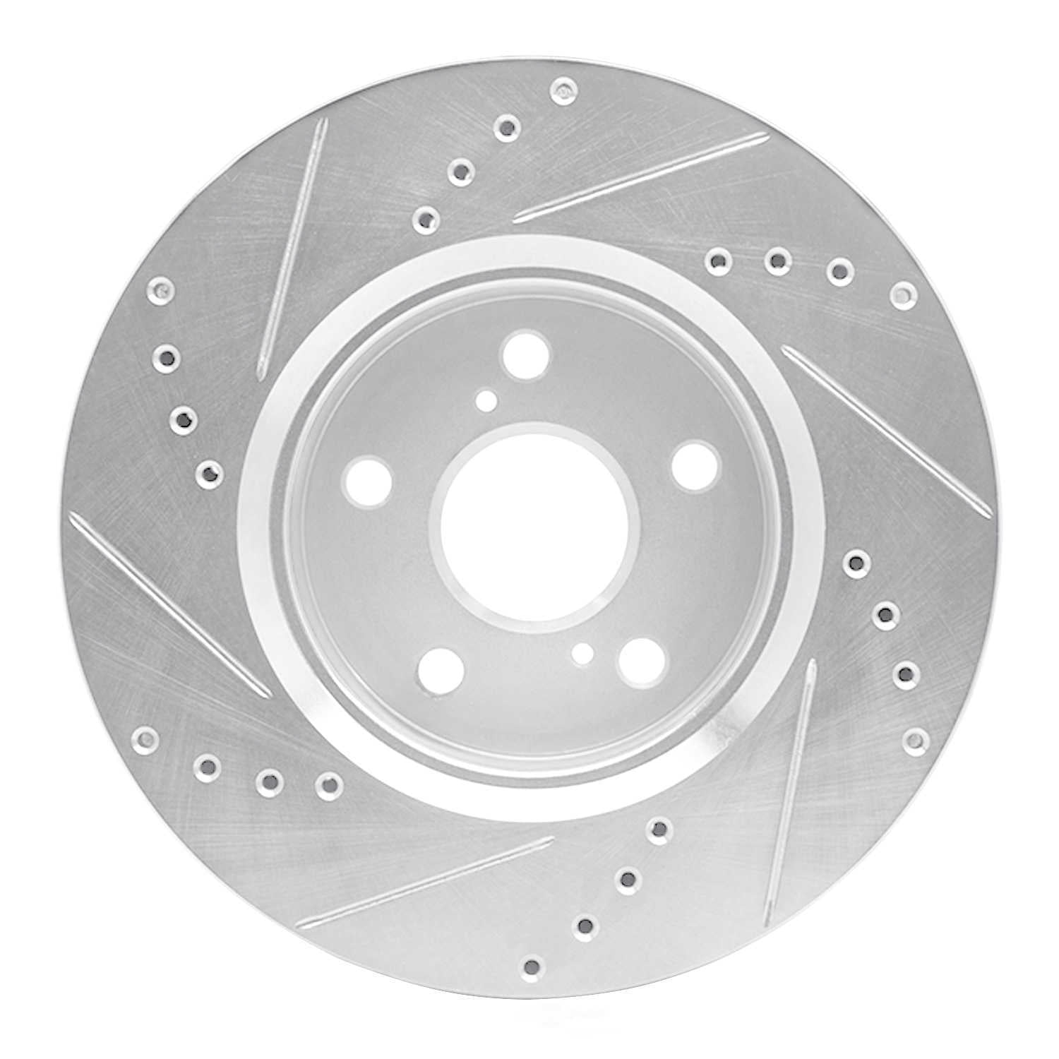 Dynamic Friction Company 631-76153R DFC Brake Rotor - Drilled And Slotted - Silver