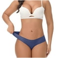 thumbnail image 3 of Fall/Winter Savings! Swuxness Women's Breathable Briefs Underwear, Panties for Women, Women's Solid Color Lace Low Waisted Comfortable Breathable Stylish Briefs Panties for Women Dark Blue, S, 3 of 5