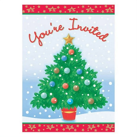 Shining Christmas Invitations, Pack of 8