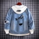 thumbnail image 3 of JoJo's Bizarre Adventure Chaquetas vaqueras Anime Fifures Hole Coat Sudaderas Para Hombres Jean Cosplay disfraces regalos de navidad, 3 of 5