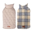thumbnail image 1 of Abrigo para perro, chaqueta reversible a cuadros para perro, para otoño e invierno, que se puede utilizar para mantener el calor, 1 of 2