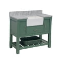 Charlotte 42" Farmhouse Bathroom Vanity with Sage Green Cabinet and ...