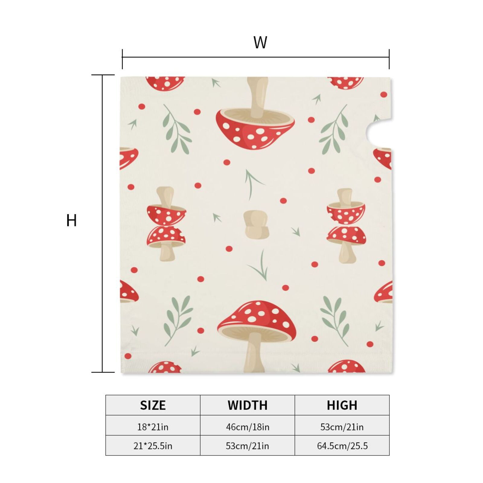 Gukieu Flat Mushrooms Print Magnetic Mailbox Cover, Sun-proof and Waterproof Home Yard Mailbox Cover-21x18 in