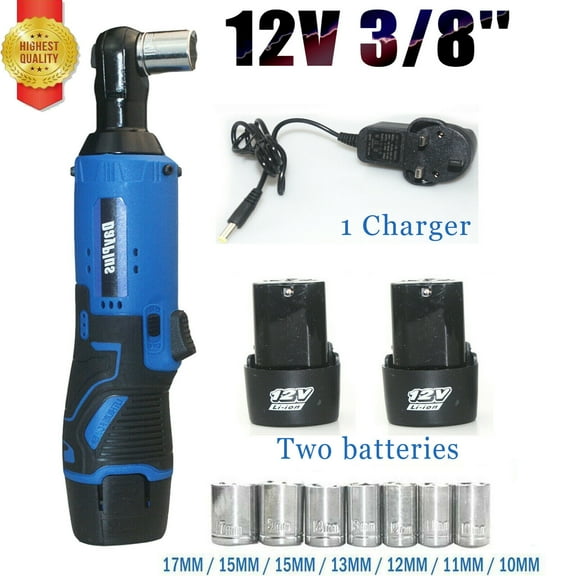 Dayplus Cordless Electric Ratchet Wrench Set, 3/8" 12V Power Ratchet Tool Kit