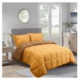 thumbnail image 2 of saney 3-Piece All Season Reversible Mustard Yellow Down Alternative Comforter Set - Baffle Channel Construction - 4 Corner Tab - 100% Bonded Filling - Breathable & Wrinkle Resistant Bedding Set, 2 of 9