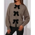 thumbnail image 5 of PRETTYGARDEN Cardigan Sweaters for Women Fall Bow Tie Front Long Sleeve Knit Sweater Tops Cute Going Out Outfits, 5 of 9