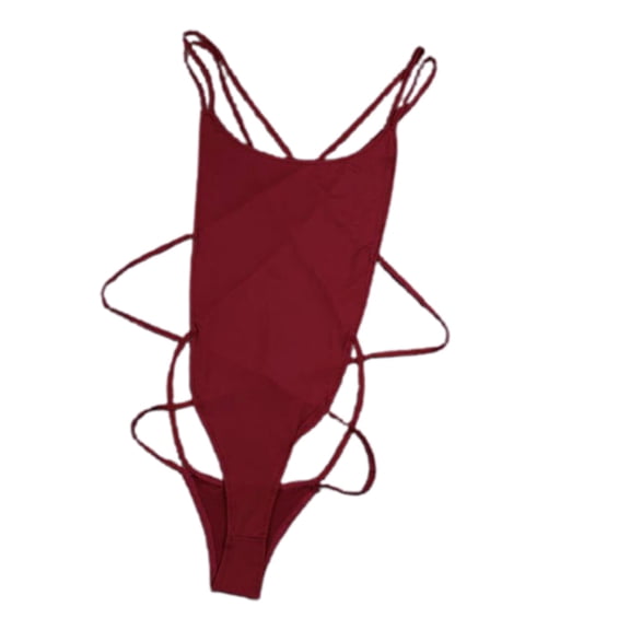 One-Piece Swimsuit Bikini Sling V-neck Bathing Suit for Women