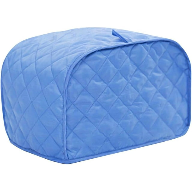 Cotton/Polyester Quilted Toaster Cover for Two Slice Toaster and Dust & Fingerprint Protection, Machine Washable. (Blue, 11.5 x 8 x 8 in)