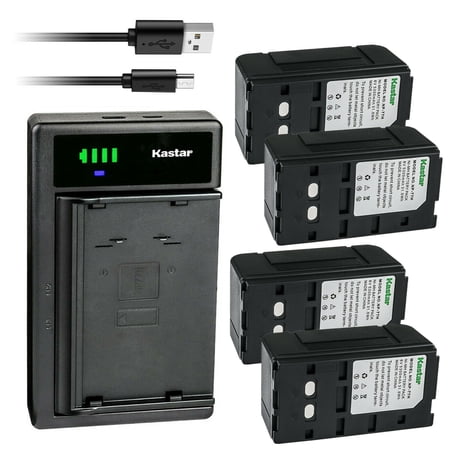 Kastar 4-Pack NP-77H Battery and LTD2 USB Charger Compatible with Sony CCD-V88 CCD-V88E CCD-V9 CCD-V900 CCD-V900E CCD-V90E CCD-V95E CCD-V99 CCD-V9E MVC-2000 MVC-5000 Sony XV SeriesXV-M30 XV-MH30