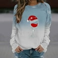thumbnail image 1 of Prix Réduit! Aqestyerly Hauts de Noël Grande Taille pour Femmes Col Rond Sweat Imprimé de Noël Manches Longues Chandail en Molleton Sans Capuche, 1 of 4