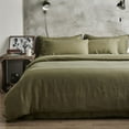 thumbnail image 4 of Nayoroom 3-Pieces Olive Green Plain Duvet Bedding Sets, Full, 4 of 4