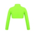 thumbnail image 4 of Aislor Kids Girls Long Sleeves Solid Color Crop Top Shirt for Dancing Workout Gymnastic 6-14 Fluorescent Green 10, 4 of 7