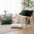 thumbnail image 4 of Zahazoho Set of 2 Chenille Throw Pillow Covers 18x18", Soft Premium Plush  Cushion Case with Hidden Zipper for Sofa Couch Bed, Black, 4 of 6