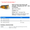 thumbnail image 2 of Right Passenger Side Parking Light Assembly - Compatible with 1994 - 1998 Ford Mustang 1995 1996 1997, 2 of 2