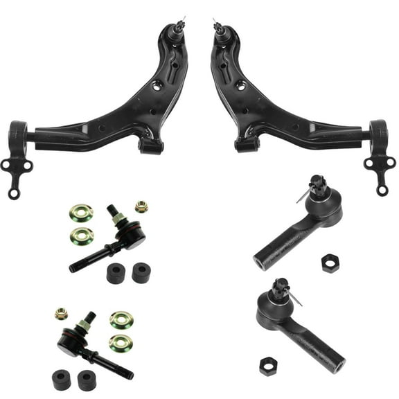 TRQ 6 pc Steering & Suspension Kit Control Arms Tie Rods Sway Bar End Links New PSA59912